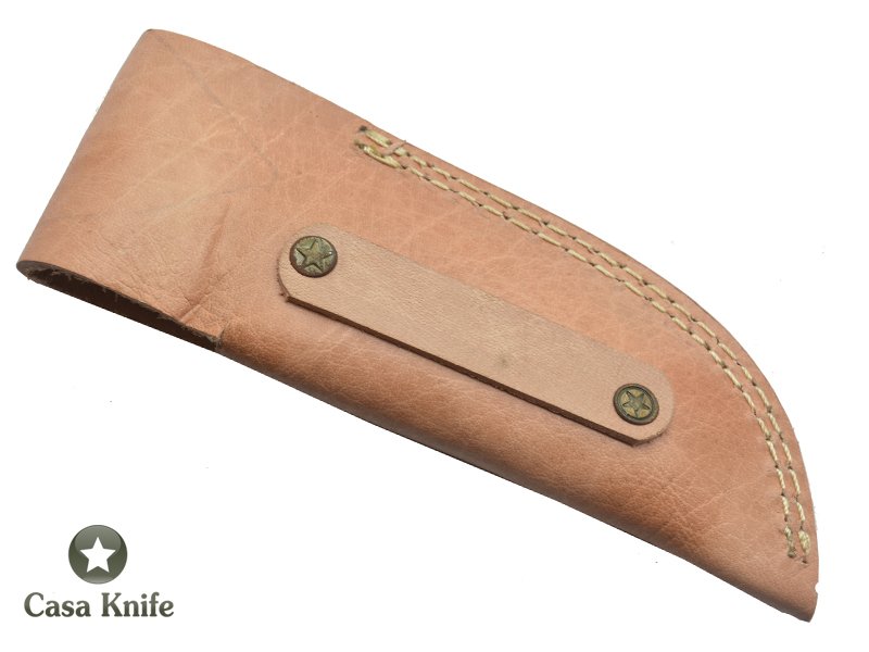 Canivete para colecionador forjado em aço damasco com empunhadura em mogno,18 cm