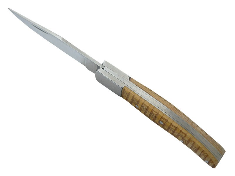 Canivete para colecionador forjado em aço D2. Empunhadura madeira de oliveira,19 cm