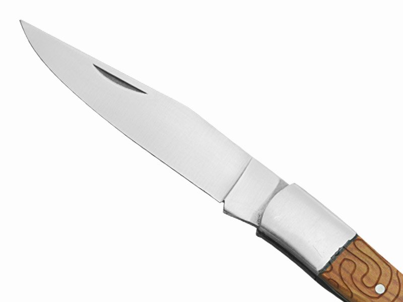 Canivete para colecionador forjado em aço D2. Empunhadura madeira de oliveira, 20 cm