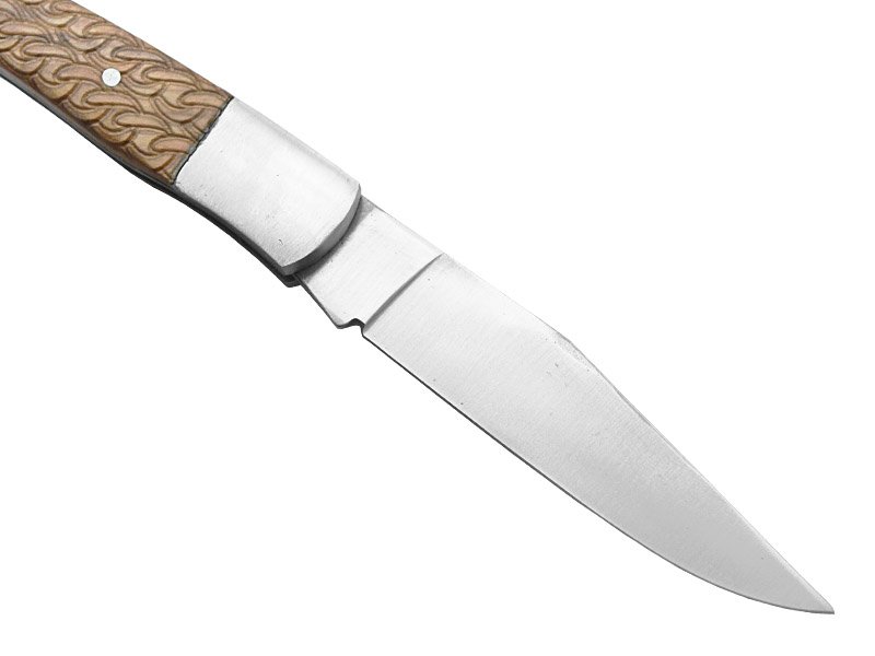 Canivete para colecionador forjado em aço D2. Empunhadura madeira de oliveira, 19 cm