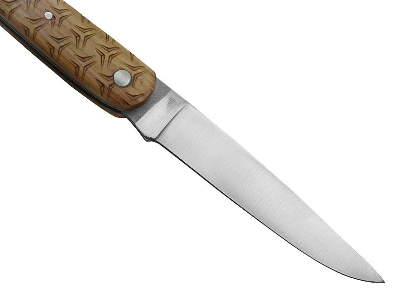 Canivete para colecionador forjado em aço D2. Empunhadura madeira de oliveira, 21 cm
