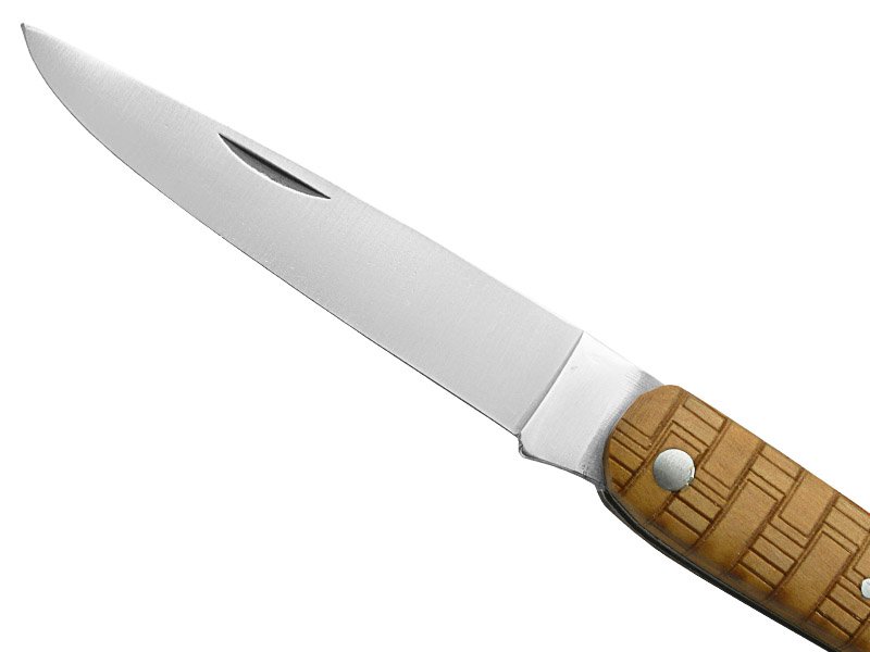 Canivete para colecionador forjado em aço D2. Empunhadura madeira de oliveira, 21 cm