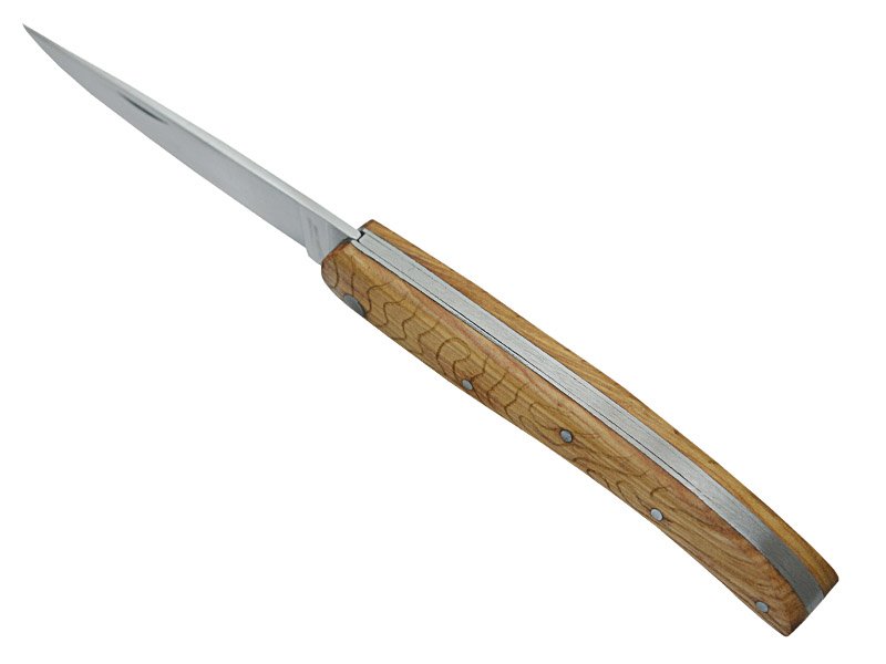 Canivete para colecionador forjado em aço D2. Empunhadura madeira de oliveira, 21 cm