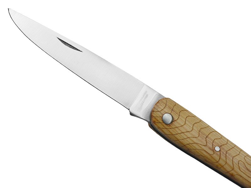 Canivete para colecionador forjado em aço D2. Empunhadura madeira de oliveira, 21 cm
