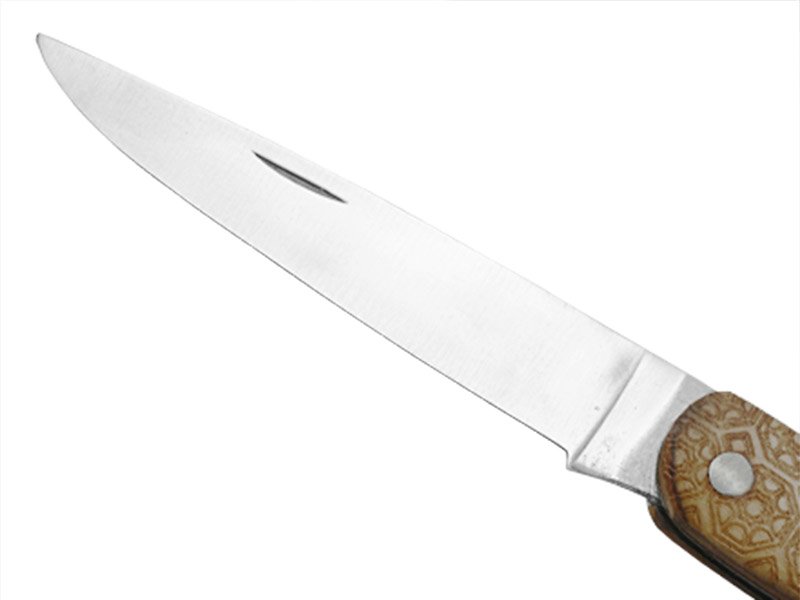 Canivete para colecionador forjado em aço D2. Empunhadura madeira de oliveira, 21 cm