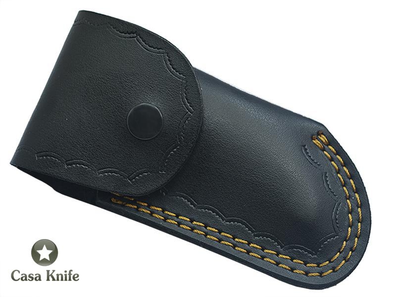 Canivete para colecionador forjado em aço damasco. Empunhadura em Imbuia, 21 cm