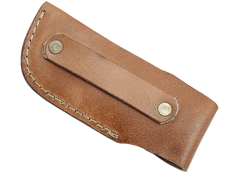 Canivete para colecionador forjado em aço damasco. Empunhadura em osso de búfalo, 17 cm