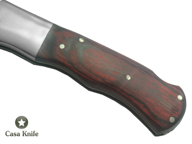 Canivete para colecionador forjado em aço damasco. Empunhadura em Pakawood, 18 cm