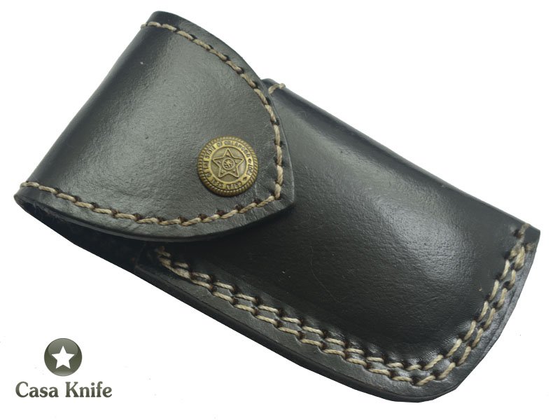 Canivete para colecionador forjado em aço damasco com empunhadura em Chifre de carneiro, 17 cm