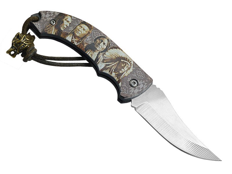 Canivete para colecionador forjado em aço inox. Empunhadura em aço, 16cm