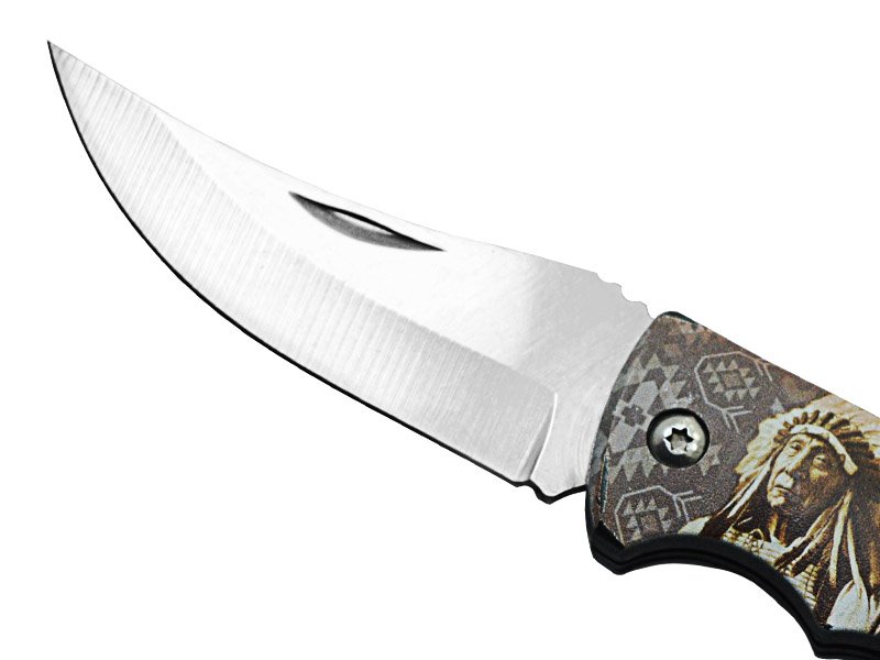 Canivete para colecionador forjado em aço inox. Empunhadura em aço, 16cm