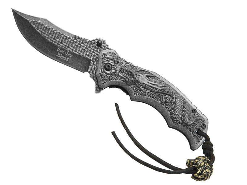 Canivete tático para colecionador em aço inox 420. Empunhadura em aço, 21 cm