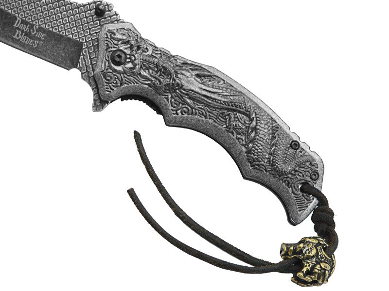 Canivete tático para colecionador em aço inox 420. Empunhadura em aço, 21 cm