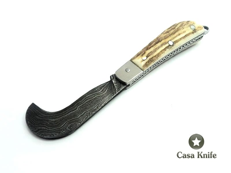 Canivete tipo britola aço damasco 10 cm