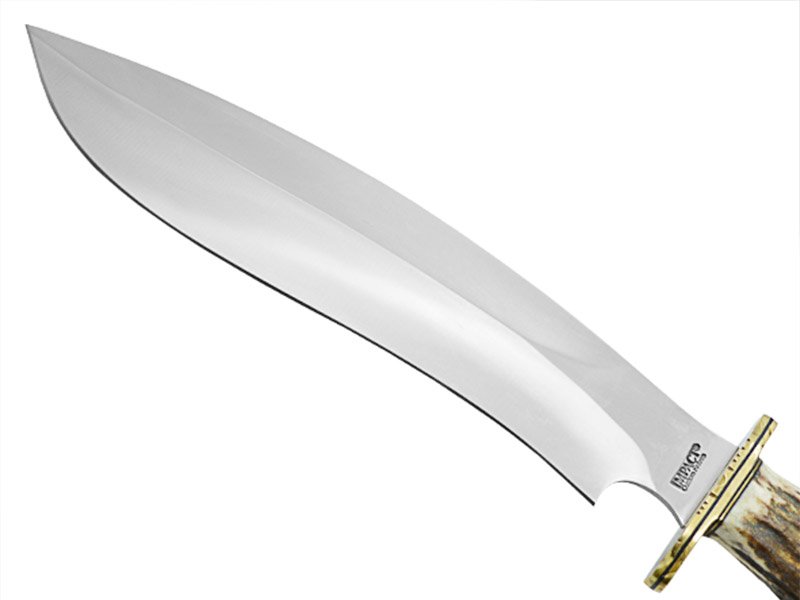 Impact faca para colecionador forjada em aço inox D2 com empunhadura em Chifre de Cervo 48 cm.