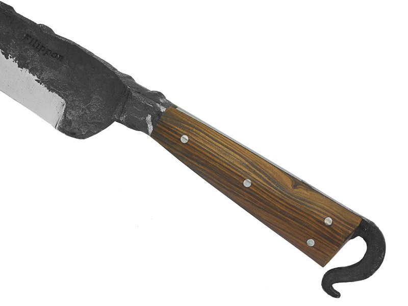 Adelar Filippon faca javalizeira brüt forge para colecionador, forjada em aço 5160. Empunhadura em nogueira, 41 cm