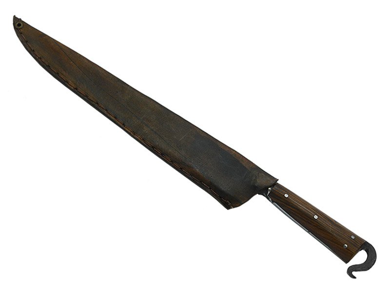 Adelar Filippon faca javalizeira brüt forge para colecionador, forjada em aço 5160. Empunhadura em nogueira, 41 cm