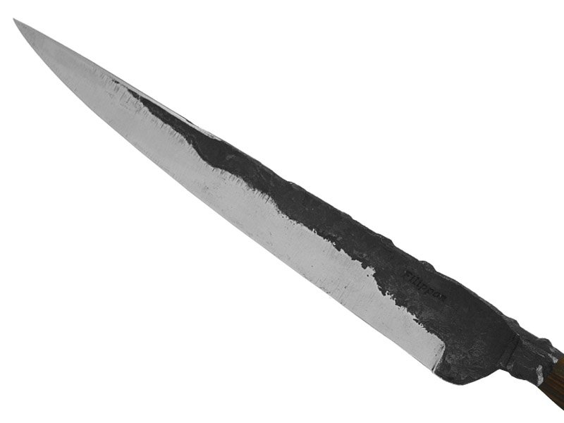 Adelar Filippon faca javalizeira brüt forge para colecionador, forjada em aço 5160. Empunhadura em nogueira, 41 cm