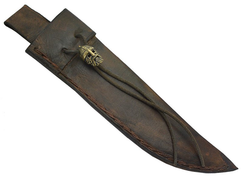 Adelar Filippon faca bowie para colecionador forjada em aço damasco. Empunhadura em chifre de cervo, 42 cm