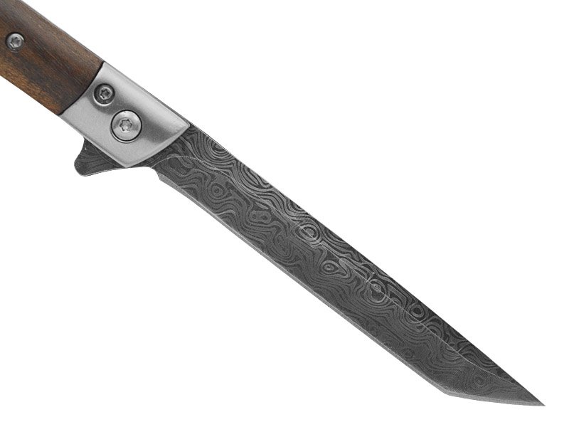 Canivete para colecionador em aço inox, empunhadura em sândalo, 21 cm