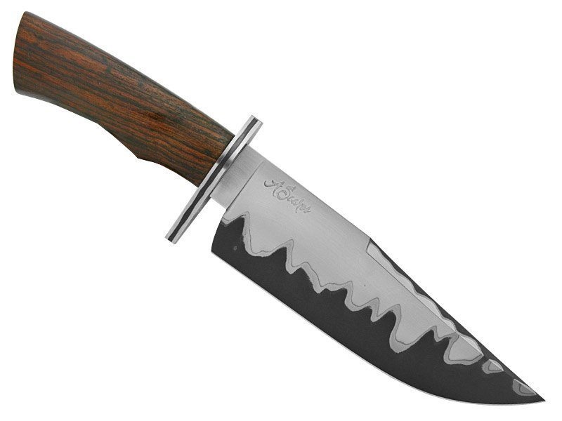Faca 7 bowie para colecionador forjada em aço san mai, empunhadura em jacarandá, 30 cm