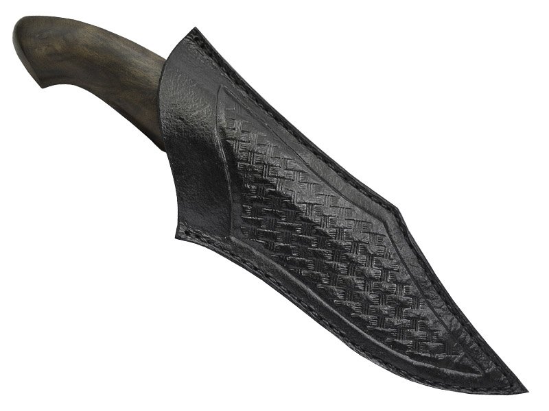 Faca 5 finghter, para colecionador, forjada em aço san mai, empunhadura em radica de imbuia, 25 cm