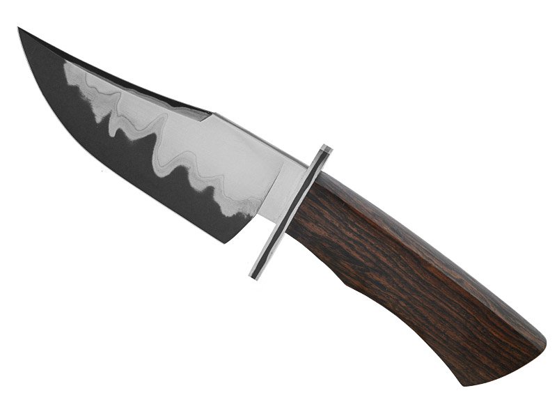 Faca 5 bowie para colecionador forjada em aço san mai, empunhadura em jacarandá, 25 cm