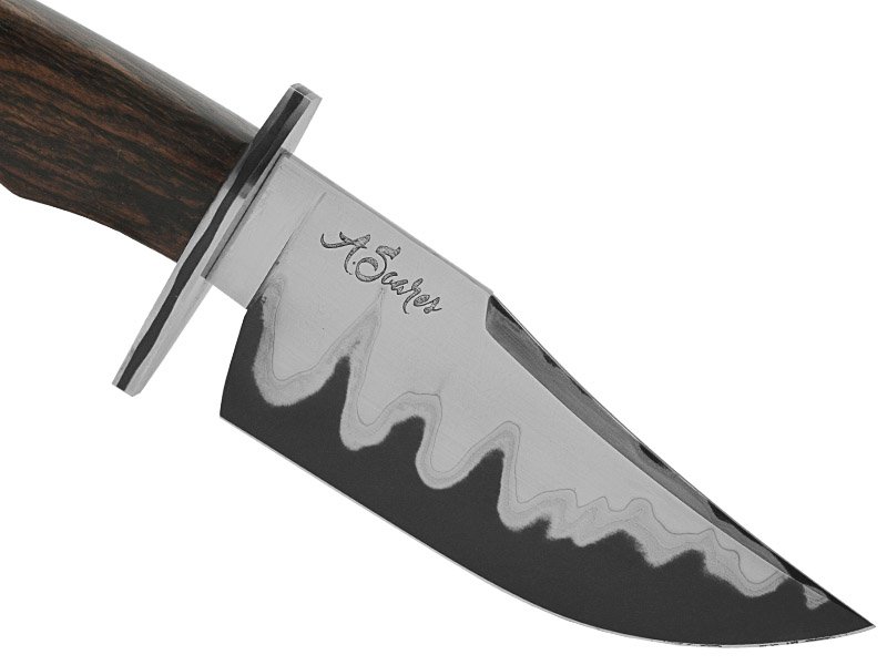 Faca 5 bowie para colecionador forjada em aço san mai, empunhadura em jacarandá, 25 cm