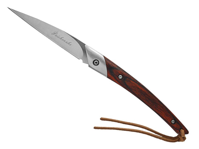 Canivete para colecionador em aço D2, empunhadura em sândalo, 17 cm
