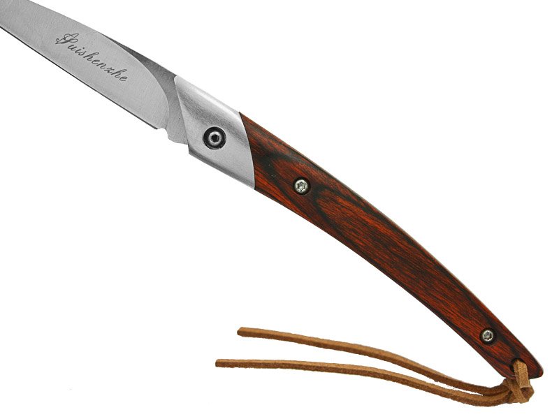 Canivete para colecionador em aço D2, empunhadura em sândalo, 17 cm