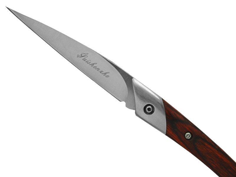Canivete para colecionador em aço D2, empunhadura em sândalo, 17 cm
