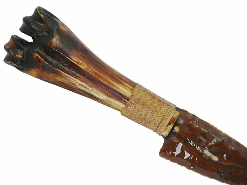 Faca para colecionador em Obsidiana com empunhadura em chifre de cervo, 25 cm