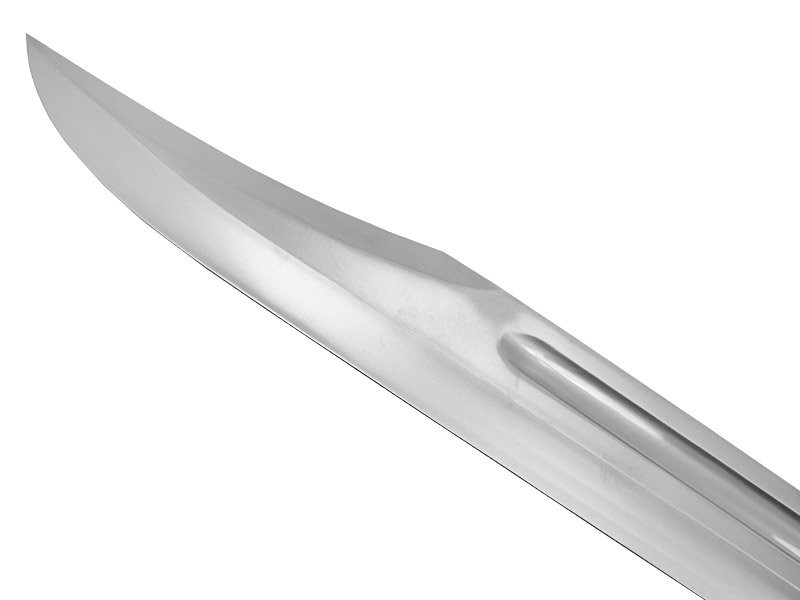 Faca grande para colecionador fuller bowie aço D2. Empunhadura em burl wood, 60 cm
