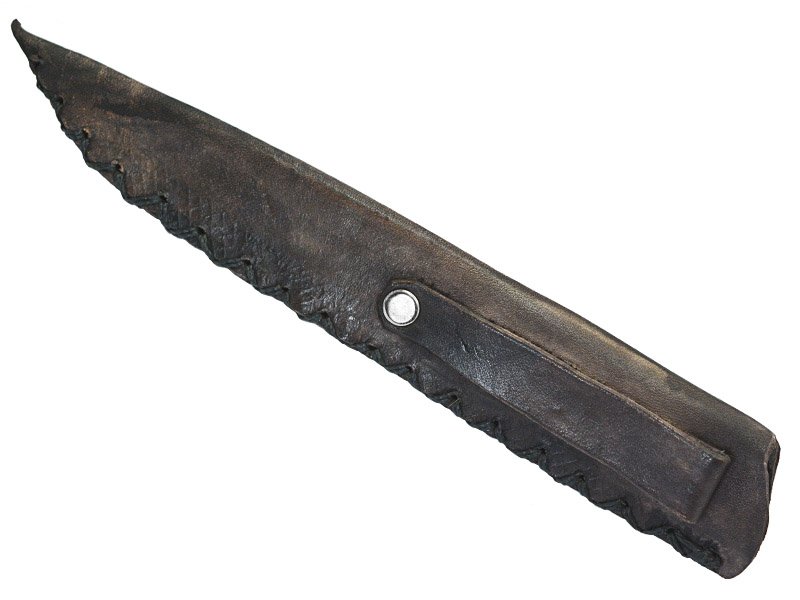 Adellar Filippon faca para colecionador em aço inox. Empunhadura em mandibula de javali, 31 cm