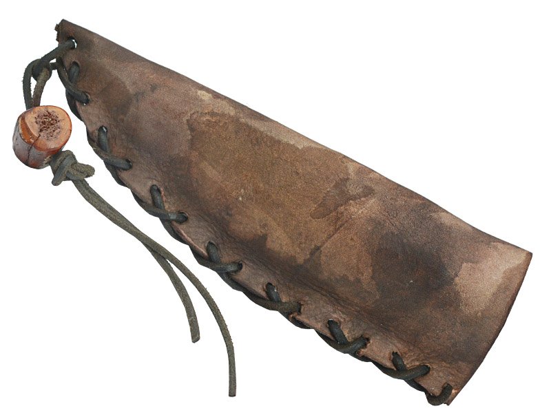 Faca para colecionador em Obsidiana Negra. Empunhadura em chifre de cervo, 29 cm