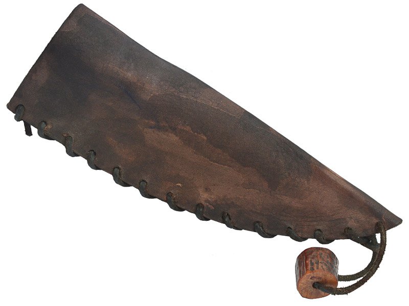 Faca para colecionador em Obsidiana verde. Empunhadura em chifre de cervo, 29 cm