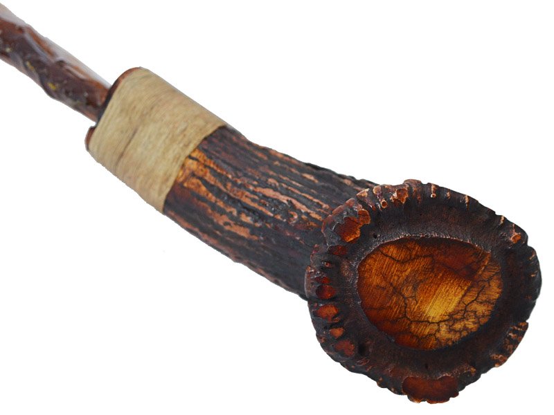 Faca para colecionador em Obsidiana com empunhadura em chifre de cervo, 26 cm