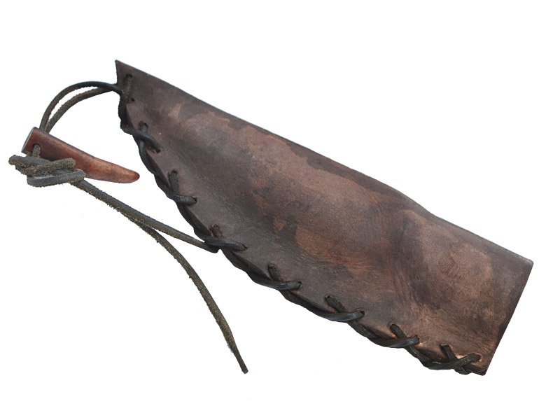 Faca para colecionador em Obsidiana com empunhadura em chifre de cervo, 26 cm