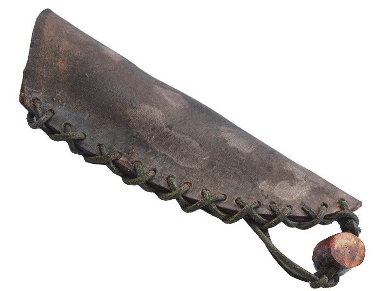 Faca para colecionador em Obsidiana. Empunhadura em chifre de cervo, 33 cm