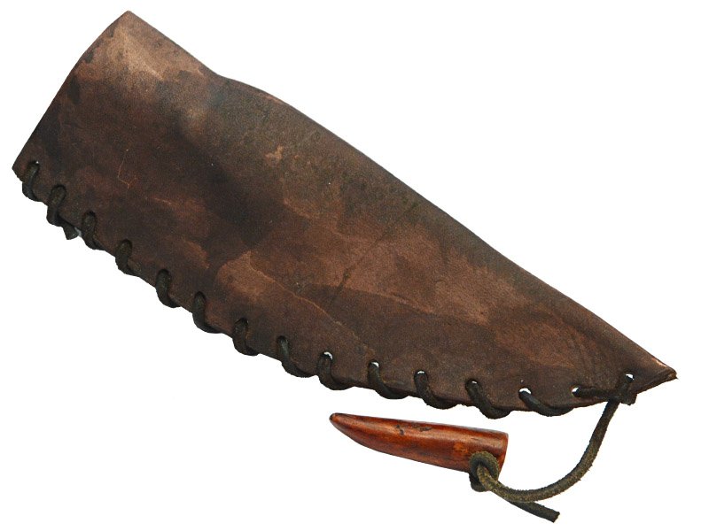 Faca para colecionador em Obsidiana azul. Empunhadura em chifre de cervo, 33 cm