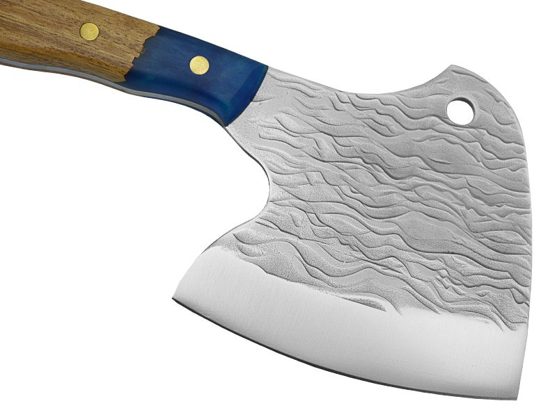 Cutelo em aço 5CR15MOU. Empunhadura em nogueira com resina, 25 cm