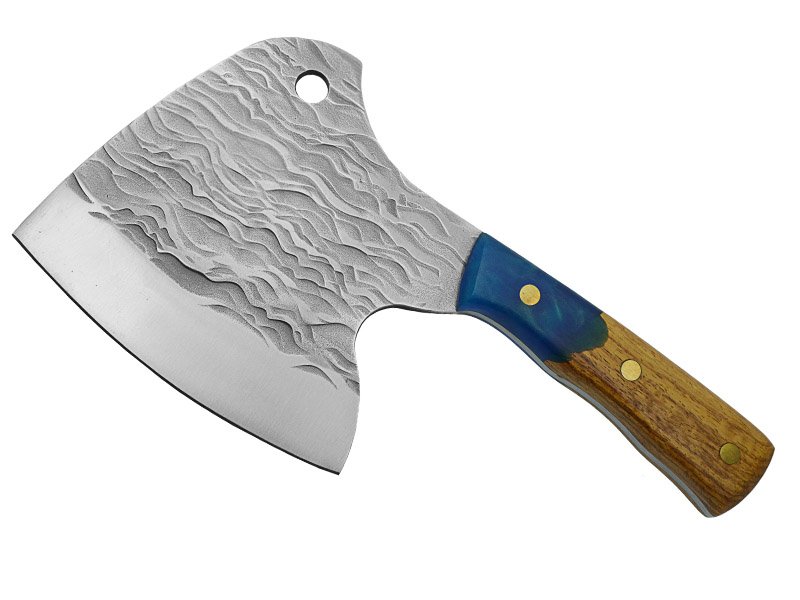 Cutelo em aço 5CR15MOU. Empunhadura em nogueira com resina, 25 cm