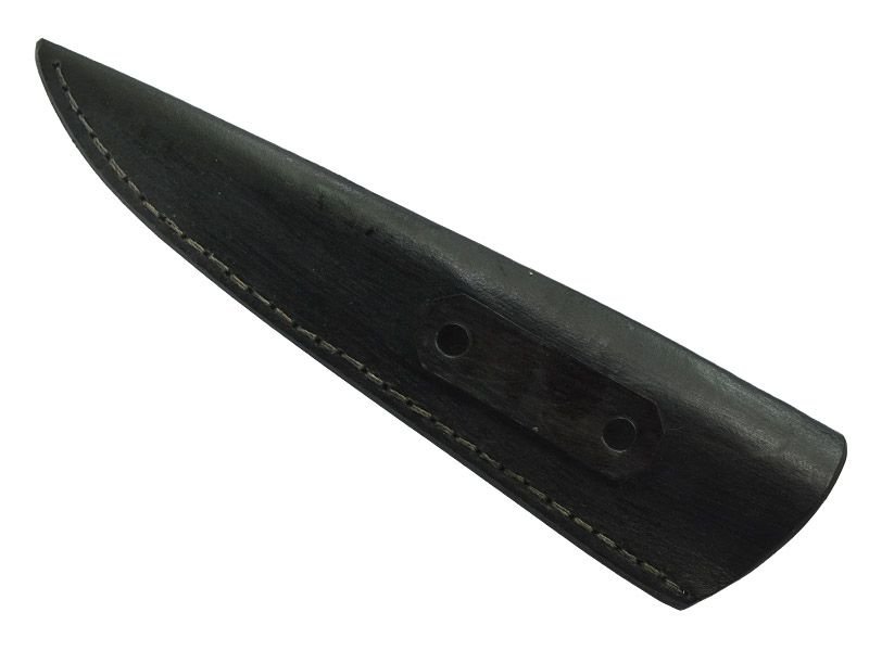 Faca churrasco Montecristo para colecionador forjado em aço damasco padrão aleatório. Empunhadura Chifre de cervo esculpido, 33 cm