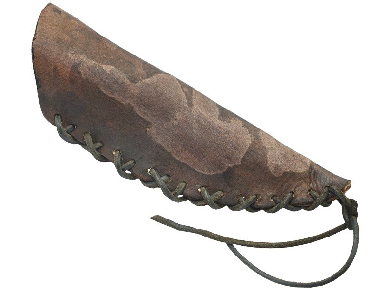 Faca para colecionador em Obsidiana vermelha. Empunhadura em chifre de cervo, 37 cm