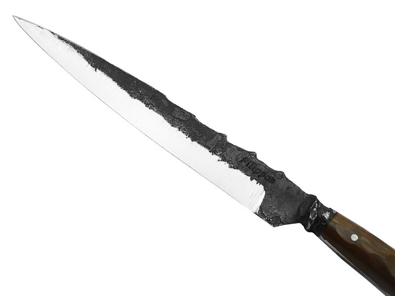Adelar Filippon faca integral brüt forge para colecionador, aço 5160. Empunhadura em nogueira, 30 cm