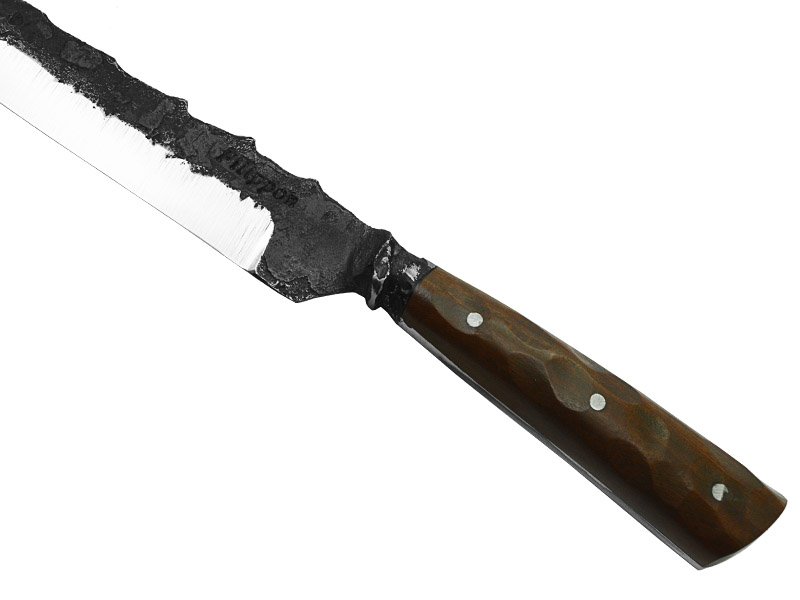 Adelar Filippon faca integral brüt forge para colecionador, aço 5160. Empunhadura em nogueira, 30 cm
