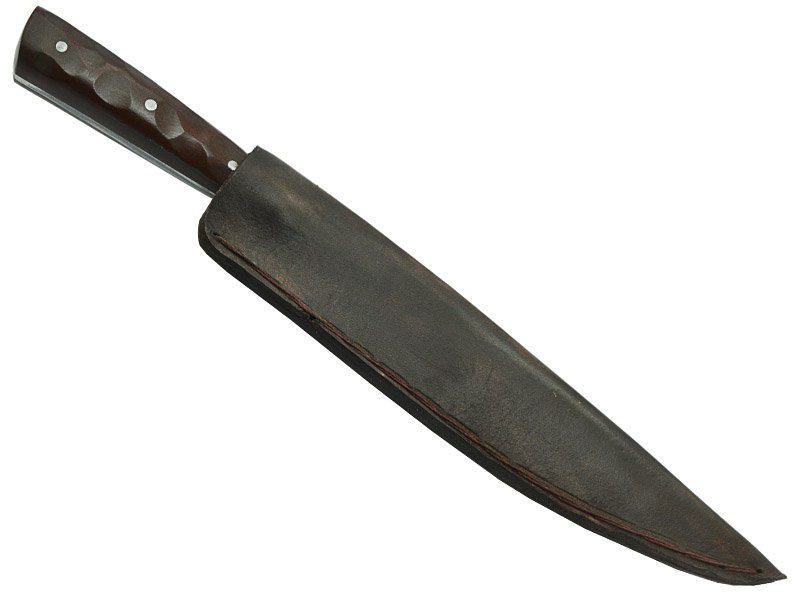 Adelar Filippon faca integral brüt forge para colecionador, aço 5160. Empunhadura em nogueira, 30 cm