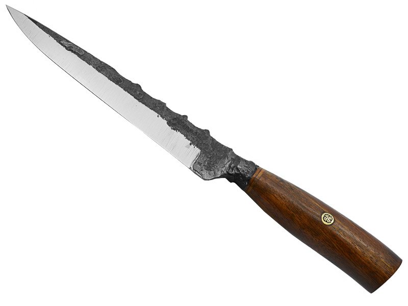 Adelar Filippon faca integral brüt forge para colecionador, aço 5160. Empunhadura em nogueira,30 cm