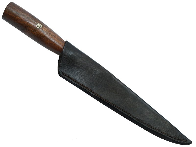 Adelar Filippon faca integral brüt forge para colecionador, aço 5160. Empunhadura em nogueira,30 cm