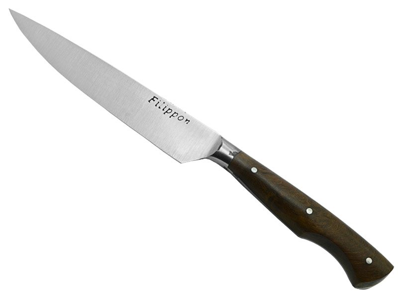 Adellar Filippon faca integral de bolso para colecionador forjada em aço mola de trem. Empunhadura em nogueira, 21 cm